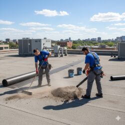 Preparación de la superficie de una cubierta plana antes de la impermeabilización
